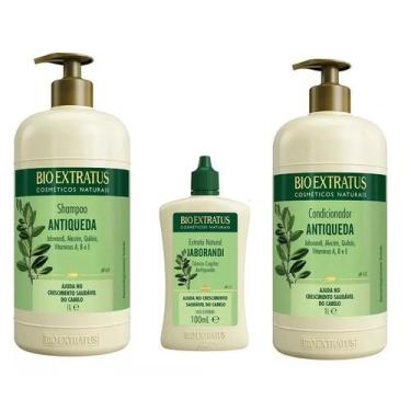 Imagem de Kit Antiqueda Jaborandi 1l Bio Extratus 3 Produtos