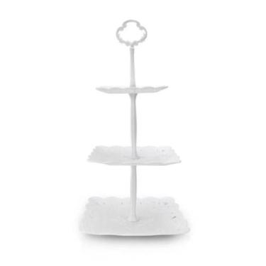 Imagem de Pratos Festa Quadrado 3 Andares Suporte Doces Bombom Bandeja - wellmix