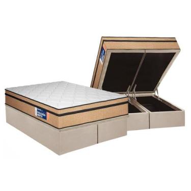 Imagem de Cama Box Baú Queen: Colchão Ortopédico Plumatex D45 Selectus + Base CR