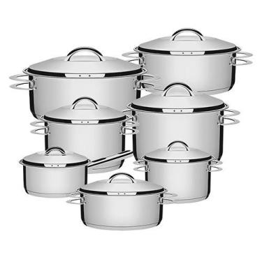 Imagem de Jogo De Panelas Inox 7 Peças Fundo Triplo Solar Tramontina