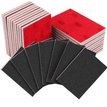 Imagem de 20 peças de esponja de lixa de 320 gramatura de 320 peças, almofadas de esponja de lixa ultrafina, bloco de lixa manual de espuma macia, blocos de lixa úmida seca para polimento de móveis de madeira