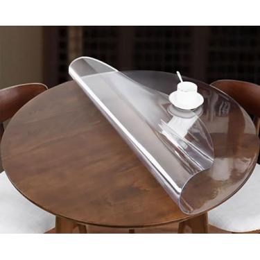 Imagem de Protetor De Mesa Redonda Clara, Capa De Mesa Redonda, Protetor De Toalha De Mesa, Protetor De Mesa Para Mesa De Sala De Jantar E Escritório (1.5mm Espessura,64 polegadas redonda)