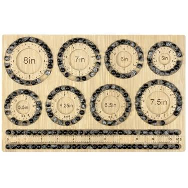 Imagem de Petoysoso Tábuas de contas para fabricação de joias, placa de contas de bambu para fabricação de pulseiras de joias, quadro de contas, placa de contas de pulseira para pulseira, suprimentos de
