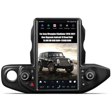 Imagem de AUCARAUTO Unidade de cabeça de rádio de carro Android 13 de 13,6 polegadas para Jeep Wrangler/Gladiator 2018-2021, tela estilo T de 13,6 polegadas, reprodutor de vídeo estéreo multimídia para carro,