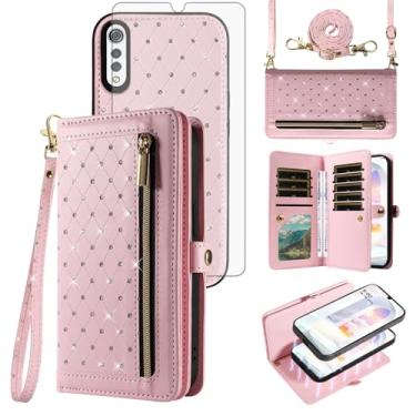 Imagem de Capa de telefone para LG Velvet 5G/LGVelvet Verizon G5 UW T-mobile 2020 Capa de celular destacável com protetor de tela, alça transversal, suporte para cartão de crédito LM G900UM 4G Tmobile feminino