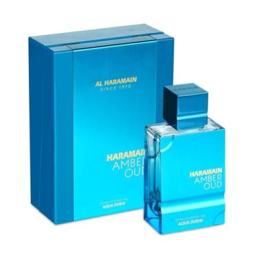 Imagem de Haramain Amber Oud Aqua Dubai 75 ml Extrait de Parfum | Fragrância de luxo com bergamota, âmbar, almíscar e baunilha | Fresco, elegante e duradouro | Inspirado no Aquatic Allure de Dubai