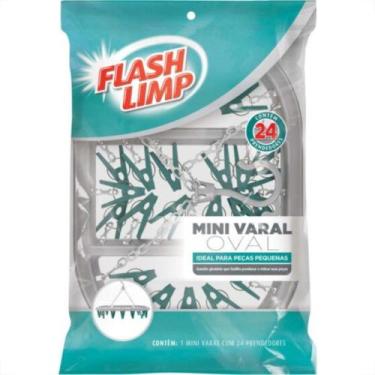 Imagem de Varal Flashlimp Mini ''Oval''Com 24 Prendedores Lav6803