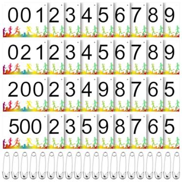 Imagem de XunYee Babador de corrida números de competidor com pinos de segurança para maratona esportes competição evento corrida babadores à prova de rasgos etiqueta de papel impermeável para atletismo, 15 x