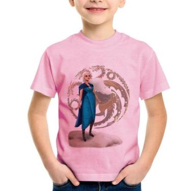 Imagem de Camiseta Infantil Daenerys Targaryen Art - Foca na Moda, Rosa bebê, 4