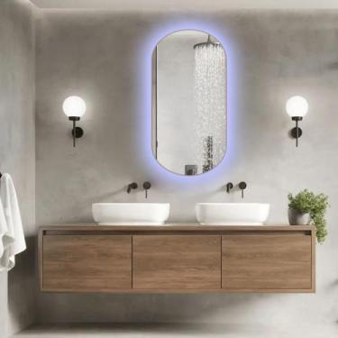 Imagem de Espelho Oval Led Sem Moldura 75x43 Cm - J.A, BRANCO FRIO FONTE