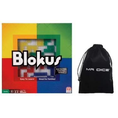 Imagem de Jogo de tabuleiro Blokus Strategy Mattel Games com Mr Dice Bag - My Pe