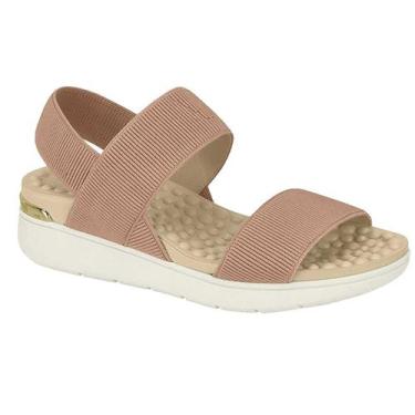 Imagem de Sandalia Feminina Modare Ultraconforto Elastico Canelado Moda, Nude, 3
