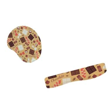 Imagem de Kit Mouse Pad E Apoio Teclado Ergonômico Chocolate Delicioso