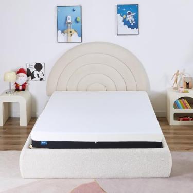 Imagem de VOJ Colchão de tamanho duplo, colchões de espuma viscoelástica de gel de 16/20 cm, colchão médio firme para dormir fresco, alívio de pressão, facilmente substituível, certificado CertiPUR-US em uma