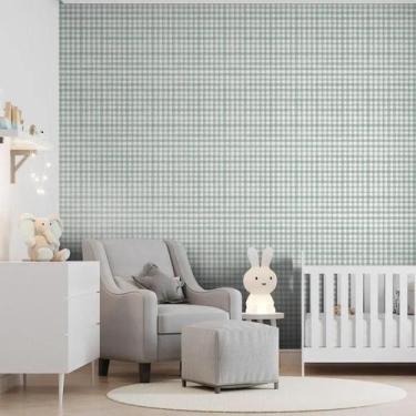 Imagem de Papel de Parede Revoada Listrado Aquarela Azul, Verde e Amarela 4423 -