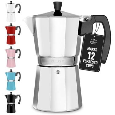 Imagem de Cafeteira Zulay Moka Pot - à prova de vazamento, aço inoxidável, fácil de limpar, alça e botão resistentes ao calor - para café expresso autêntico estilo cubano e italiano - Faz 12 xícaras de café