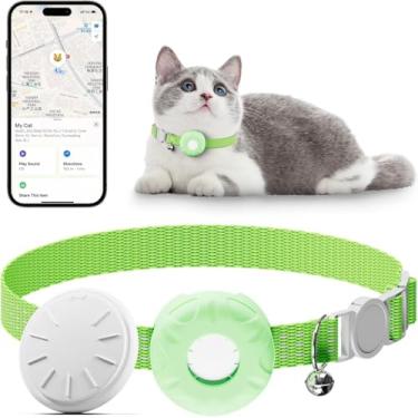 Imagem de Rastreador de animais de estimação para gatos, rastreador GPS de gatos, rastreador inteligente de localização de animais de estimação com coleira e suporte, dispositivo de rastreamento GPS à prova