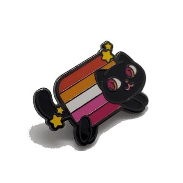 Imagem de Nyan Cat Pride Esmalte Pin The Meme Kitty in Rainbow Trans Pansexual Bissexual Lésbica Assexual Não binário Aromântico Orgulho Bandeira Cores lgbtq+, Medium, Zinco, Sem Pedra Preciosa