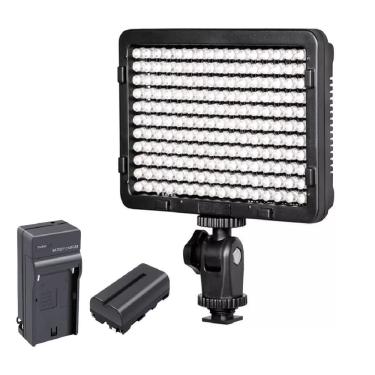 Imagem de Iluminador 160 Leds kit carregador Bat Pro p/ Filmadora E Dslr Canon Nikon PT-176S