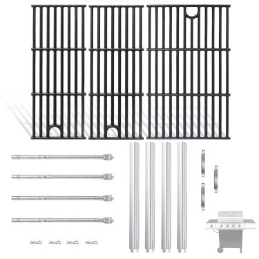 Imagem de MOASKER Kit de peças de grelha para Charbroil Performance 4 Queimadores 463365021 463350521 463366022 463354021 463365522, Queimador de Grelha de Grelha de 43 cm Kit de Tubo Crossover para Charbroil