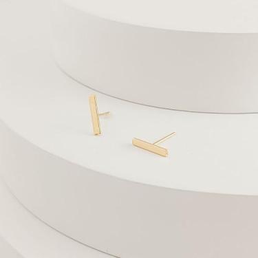 Imagem de Brinco olivia slim dourado - Levitha Semijoias