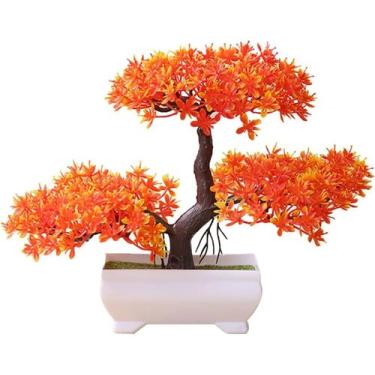Imagem de Enfeite De Mesa Bonsai Artificial Plástico Decoração Laranja Lançament