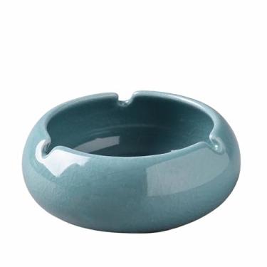 Imagem de Cinzeiros de mesa de cerâmica cinzeiro de mesa criatividade homens mulheres moderno estilo de fumar para uso doméstico escritório ornamentos (tamanho: azul escuro)
