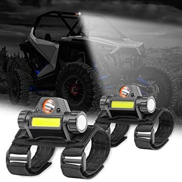 Imagem de Klutchtech UTV Dome Light Universal Roll Bar Mount Luzes LED Sensor Interior Trabalho Lâmpada Compatível com UTV ATV Polaris RZR Golf Car Truck Off Road Pickup Barco Preto 2 peças