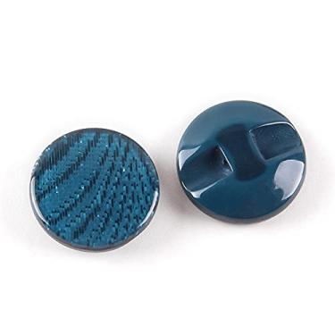Imagem de vingol 10 Botões Redondos De Resina Listrados Para Acessórios Costura Sobretudo (Azul, 21 Mm)