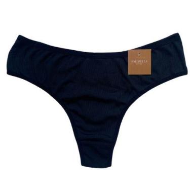 Imagem de Calcinhas Plus Size Fio dental básica - SollBella Store, Preto, 48