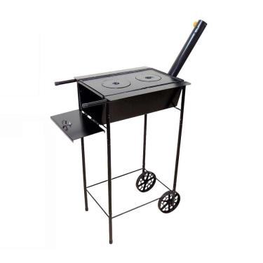 Imagem de Fogão Churrasqueira Mineiro Chapa 02 Furo Grelha 80x43x38cm