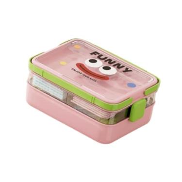 Imagem de Dynwave Caixa de armazenamento de blocos, recipiente para artigos diversos, 3/5 níveis, com alça, organizador de brinquedos, caixa de armazenamento para, Rosa, 3 Camadas
