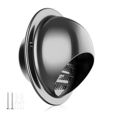 Imagem de Tampa redonda de ventilação de 7,6 cm, capa de ventilação de orifício de ventilação redonda de parede de aço inoxidável puunkeey 304, exaustor de saída de ventilação de ar e exaustão de parede, tampa