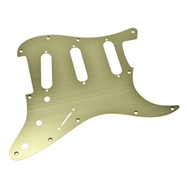 Imagem de KAISH 11 furos metal alumínio anodizado estilo moderno ST/Strat SSS Pickguard Guitar Pick Guard Scratch Plate para Stratocaster/Strat Feito nos EUA/México Ouro