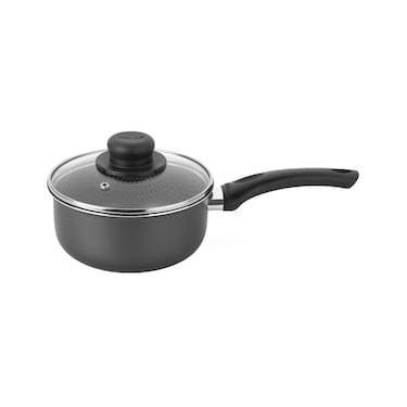 Imagem de Panela Multiflon Gourmet em Alumínio com Revestimento Antiaderente 7 Camadas, Tampa de Vidro com Saída de Vapor e Alças em Baquelite 18 cm – Grafite