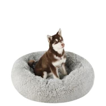 Imagem de Cama para Animais de EstimaçãO, Nuvem de Donut, Cama Redonda de PelúCia, 40 Cm(CINZA,P)