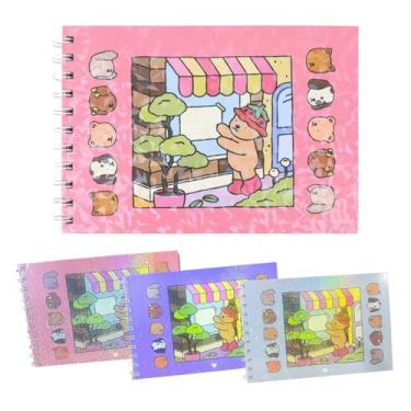 Imagem de Livro De Colorir Capa Dura Desenhos Variados Folha Acetato - TATUDEBOA