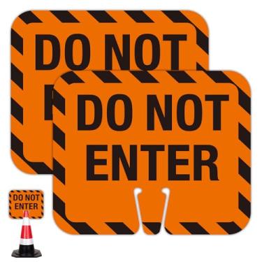 Imagem de Pacote com 2 placas de sinalização de cone de trânsito, ABS de 32 x 26,4 cm, placa de aviso para não inserir no topo do cone de trânsito