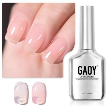 Imagem de Verniz de unhas GAOY Pink Jelly Nude Gel 16mL translúcido