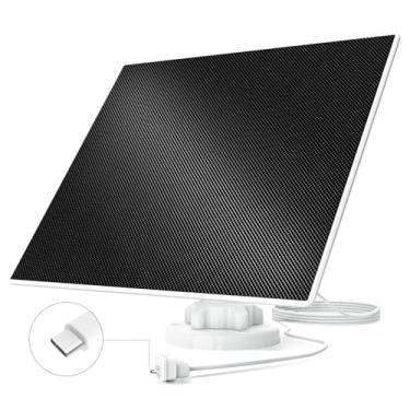 Imagem de Dzees Painel Solar Para Câmera De Segurança Com Porta Usb-C Spd3, Fonte Alimentação Contínua Ptz D3, Bateria Recarregável 5 V, Cabo Carregamento 3 Metros Plugue Silicone À Prova D'Água