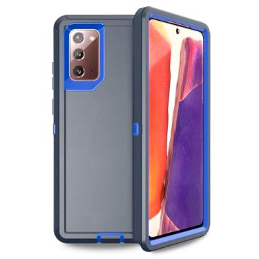 Imagem de Anloes Capa para Samsung Galaxy Note 20 5G, capa de telefone Defender resistente, à prova de choque, resistente, capa 3 em 1 (sem protetor de tela embutido) (azul)