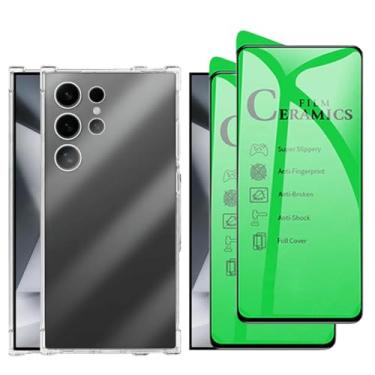 Imagem de Kit Capa Capinha Case + 2 Películas De Cerâmica Anti Impacto Para Samsung Galaxy S24 Ultra