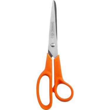 Imagem de Tesoura Multiuso Fio Liso Laranja 19Cm - MUNDIAL