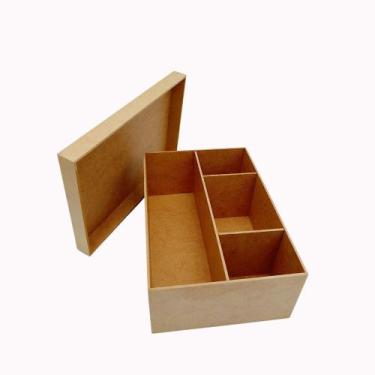 Imagem de Caixa Mini Vinho e Doces Mdf Cru Presente - DF Moraes Artesanato