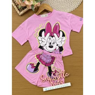 Imagem de Pijama Infantil Animê Verão com Shorts e Blusa Rosa Minnie Disney, 6, 