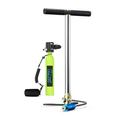 Imagem de CHIKADIV Mini tanque de mergulho, tanque de mergulho portátil de 0,5 l até 10 minutos, garrafa de pônei, tanque de pulmão, reutilizável, pressão máxima de 3000 PSI para exploração de resgate de