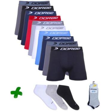 Imagem de Kit 10 Boxer Microfibra + 3 Pares Meia Soquete Dorbe, M