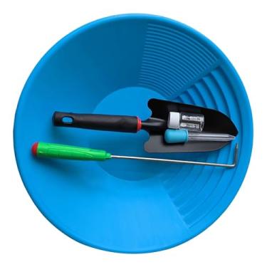 Imagem de ZGUZMCMK Entusiastas da ferramenta de de panelas de garimpagem de, duas rifas com garrafa e tubo, bacia de garimpagem de, separação eficaz, Azul Claro