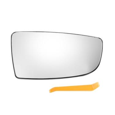 Imagem de X AUTOHAUX Retrovisor do carro lado direito do passageiro parte inferior de substituição de vidro com placa de suporte vidro branco não aquecido para Ford Transit T150 T250 T350 2015-2023