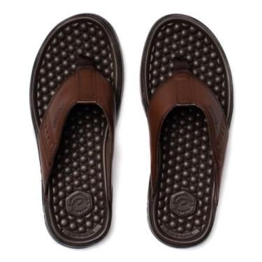 Imagem de Chinelo Masculino Pegada Couro Anilina Marrom, Marrom, 39